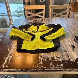 Firstgear Mesh High Visibility Yellow Black Armored Motorcycle Riding Jacket